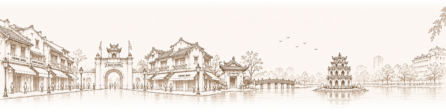 Toàn cảnh minh họa Phố cổ Hà Nội